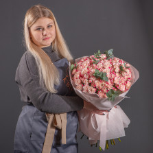 25 розовых Кустовых Роз